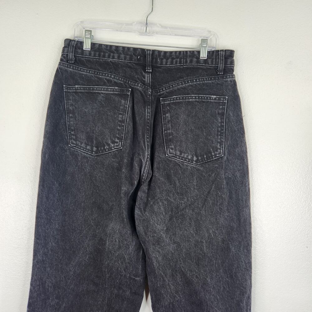 Zara Black Denim Wide Leg Open Knee Cropped Jeans Women's 12 Streetwear Academia - Picture 5 of 12